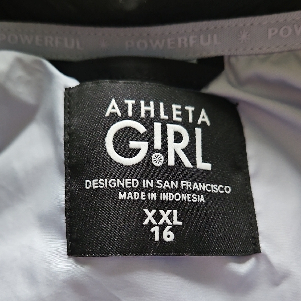 Girl's Black Puffer Jacket, Size XXL - Picture 2 of 6